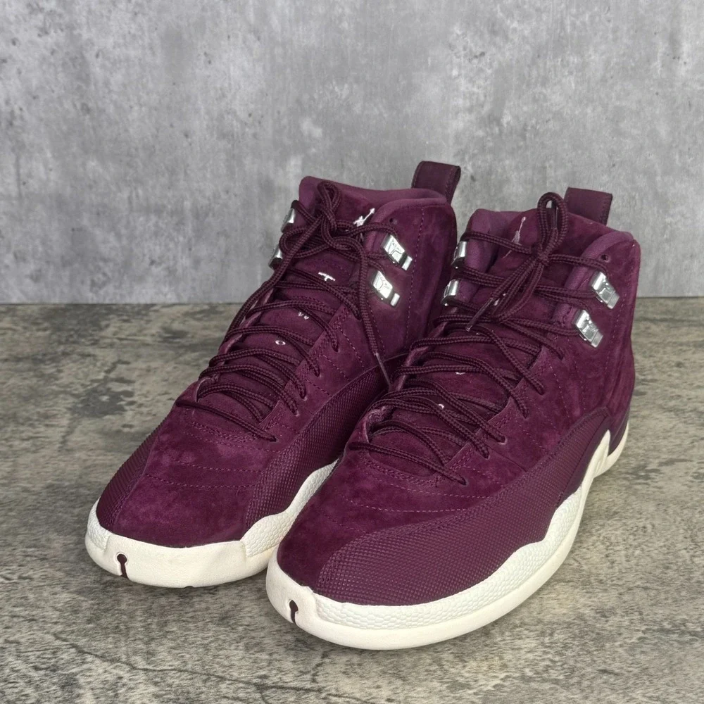 Air Jordan Retro 12 Bordeaux/Metallic Silver Men 8.5 130690-617 Sneakers